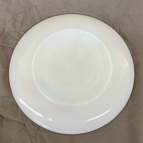 Vintage Fire King Oven Ware Milk Glass Bonnie Blue Carnation Cup and Saucer Set - Picture 4 of 8